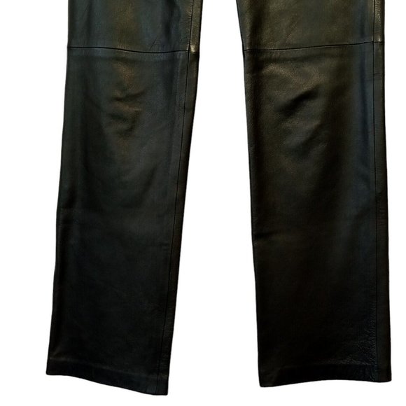 Copper Key Leather Pants  sz 5  Black  5 pocket  High Waist  Classic  Lined  EXC - Picture 2 of 12